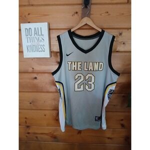 Nike LeBron James The Land Authentic Player Edition Jersey Large stained on back